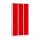Rövidajtós acél öltözőszekrény, 6 rekeszes, 1950mmx900mmx500mm, Szürke/piros színben