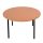 Kör alakú asztal, négyzet keresztmetszetű fém lábakkal, 750mmx1000mmx mm, Fekete/bükk színben