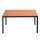 Téglalap alakú asztal négyzet keresztmetszetű lábakkal, 750mmx1400mmx700mm, Fekete/bükk színben