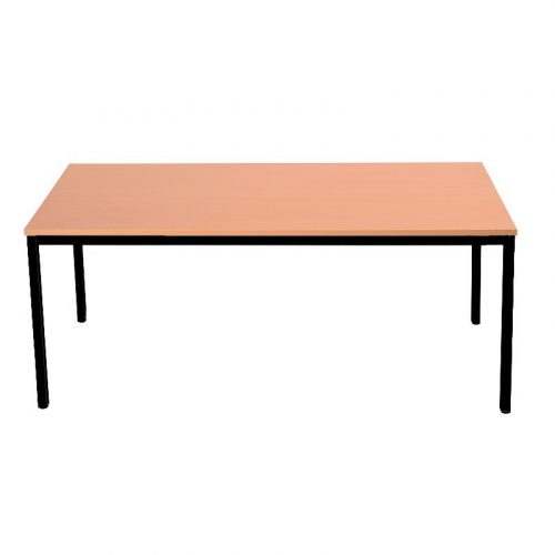 Téglalap alakú asztal négyzet keresztmetszetű lábakkal, 750mmx1600mmx600mm, Fekete/bükk színben