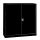 Szárnyasajtós fém irattároló szekrény, 2 polccal, 1300mmx800mmx380mm, Fekete/fekete